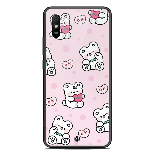 Cute Chic Series Soft Phone Case - Premium Glass Case - Design 1 - Xiaomi Redmi 9A