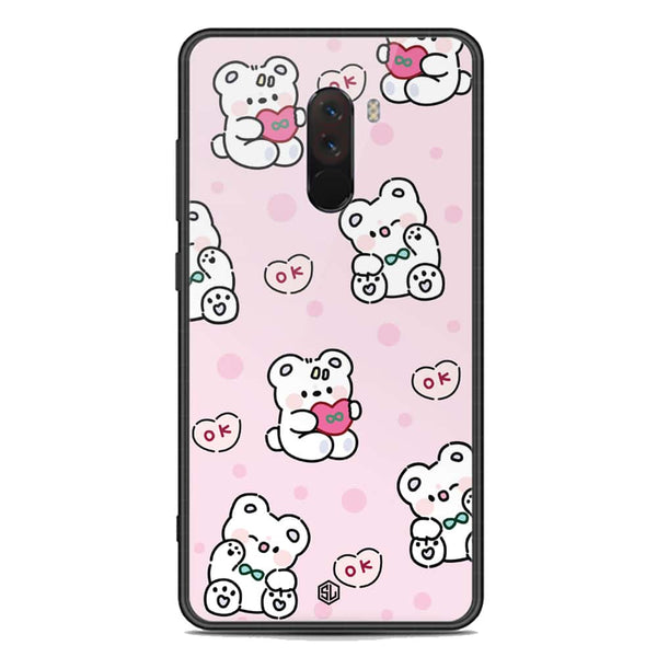 Cute Chic Series Soft Phone Case - Premium Glass Case - Design 1 - Xiaomi Pocophone F1