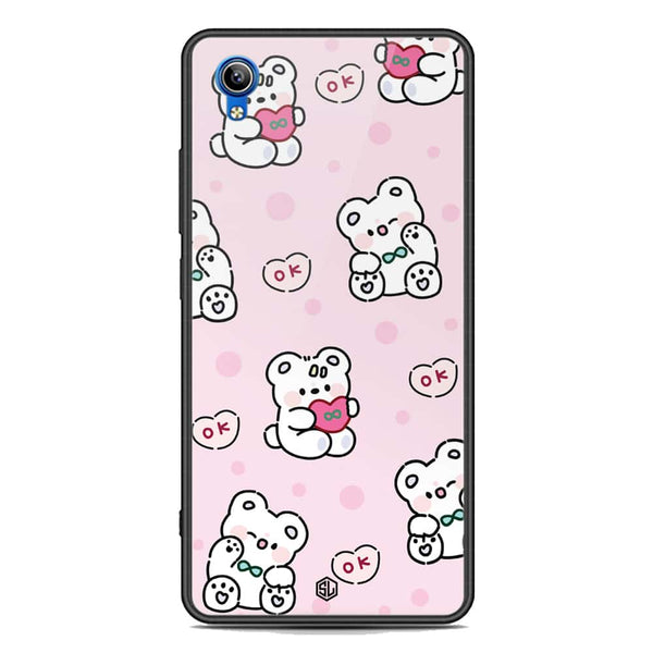 Cute Chic Series Soft Phone Case - Premium Glass Case - Design 1 - Vivo Y91i