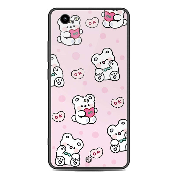 Cute Chic Series Soft Phone Case - Premium Glass Case - Design 1 - Vivo Y71