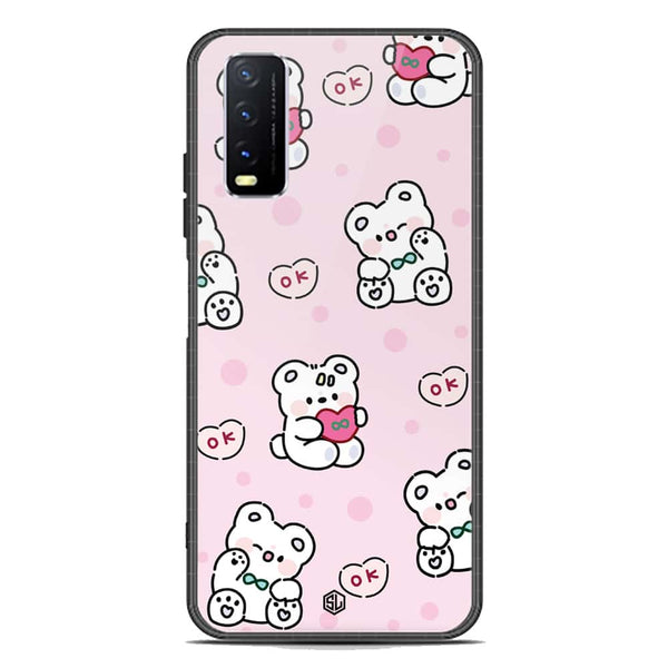 Cute Chic Series Soft Phone Case - Premium Glass Case - Design 1 - Vivo Y20s