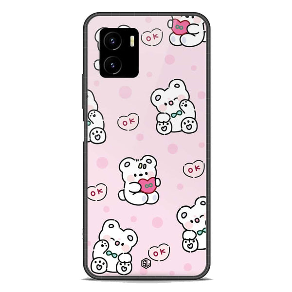 Cute Chic Series Soft Phone Case - Premium Glass Case - Design 1 - Vivo Y15c