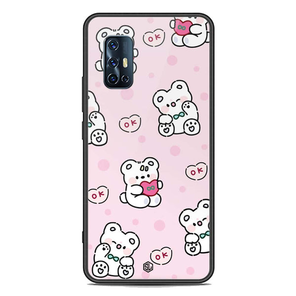 Cute Chic Series Soft Phone Case - Premium Glass Case - Design 1 - Vivo Y9s