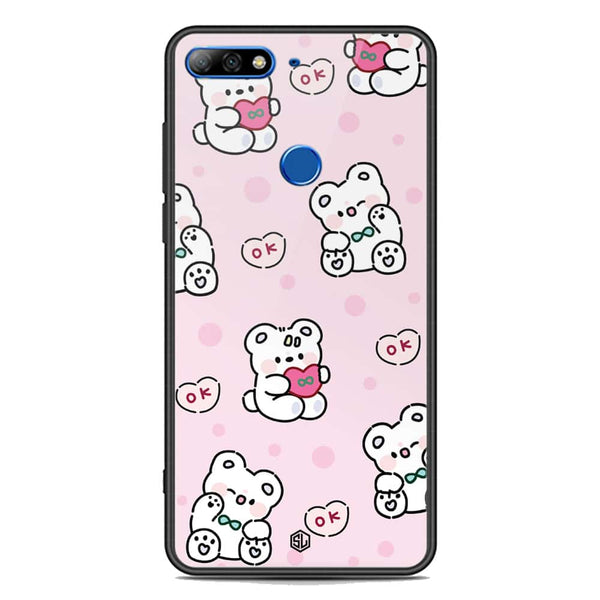 Cute Chic Series Soft Phone Case - Premium Glass Case - Design 1 - Huawei Y7 Prime 2018