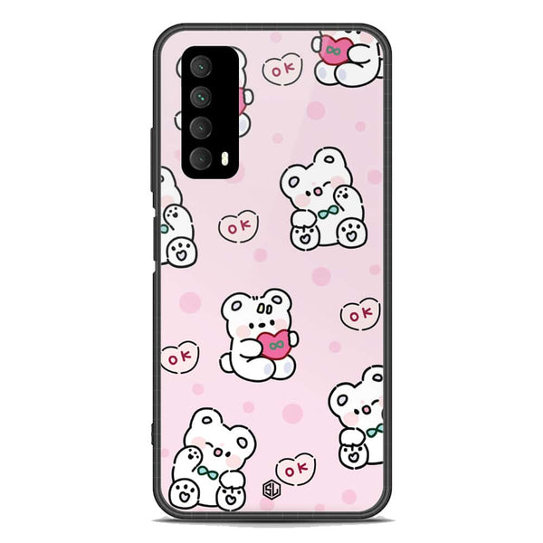 Cute Chic Series Soft Phone Case - Premium Glass Case - Design 1 - Huawei Y7a