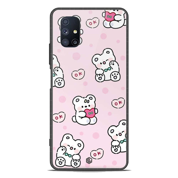 Cute Chic Series Soft Phone Case - Premium Glass Case - Design 1 - Samsung Galaxy M51