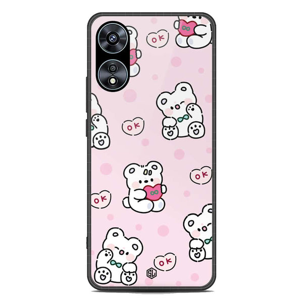 Cute Chic Series Soft Phone Case - Premium Glass Case - Design 1 - Oppo A78 4G