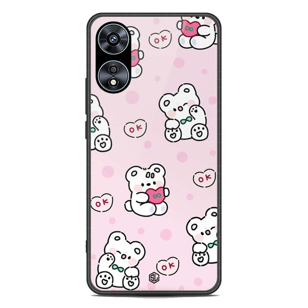 Cute Chic Series Soft Phone Case - Premium Glass Case - Design 1 - Oppo A58 4G