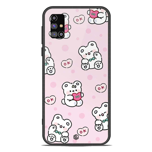 Cute Chic Series Soft Phone Case - Premium Glass Case - Design 1 - Samsung Galaxy M31s