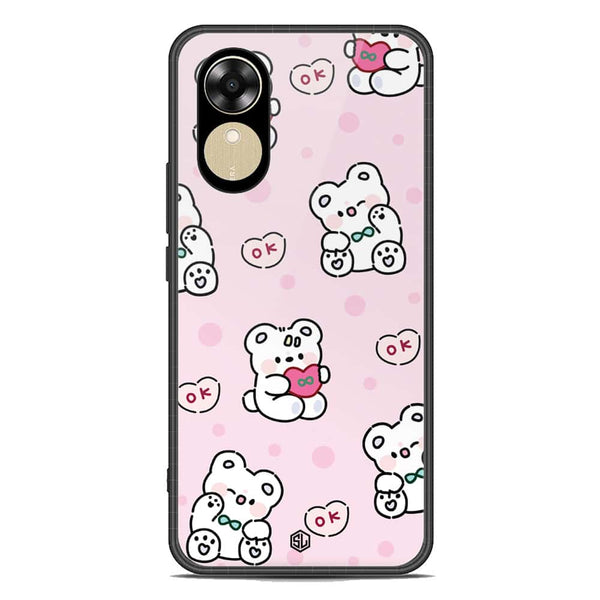 Cute Chic Series Soft Phone Case - Premium Glass Case - Design 1 - Oppo A17k