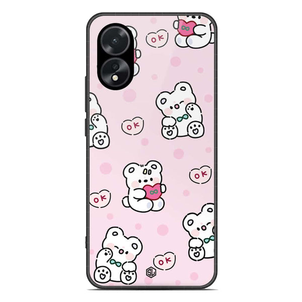 Cute Chic Series Soft Phone Case - Premium Glass Case - Design 1 - Oppo A38