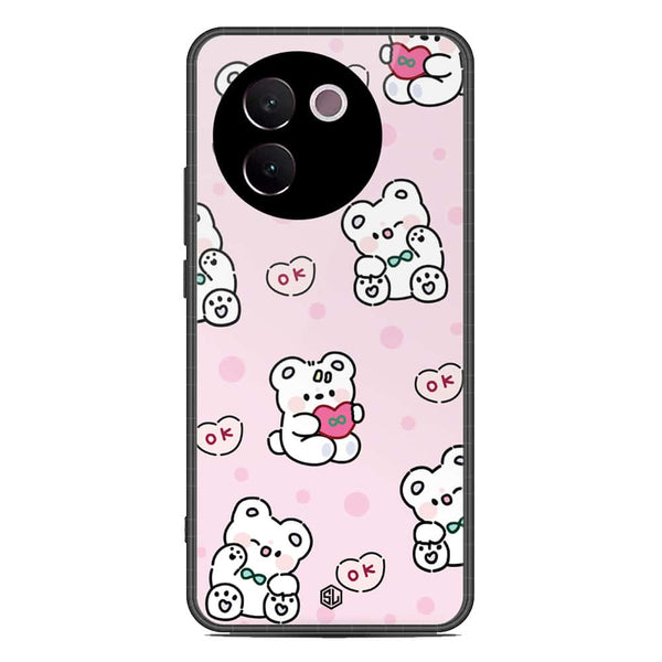 Cute Chic Series Soft Phone Case - Premium Glass Case - Design 1 - Vivo V30e