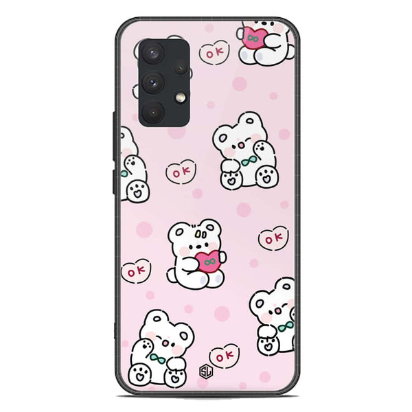 Cute Chic Series Soft Phone Case - Premium Glass Case - Design 1 - Samsung Galaxy A32