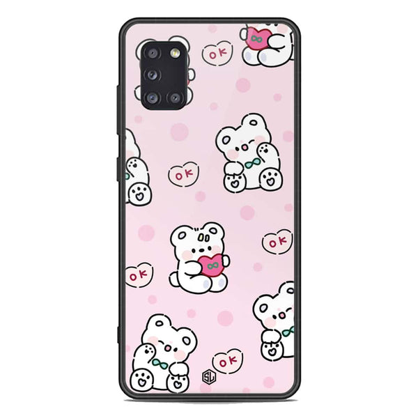 Cute Chic Series Soft Phone Case - Premium Glass Case - Design 1 - Samsung Galaxy A31