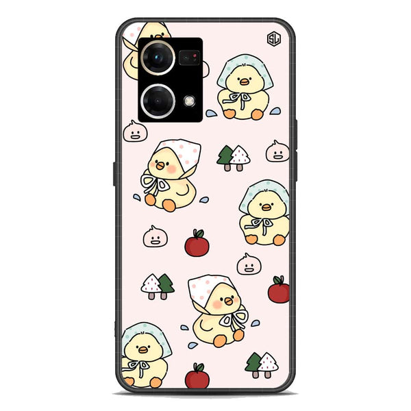 Cute Chic Series Soft Phone Case - Premium Glass Case - Design 2 - Oppo Reno 7 4G