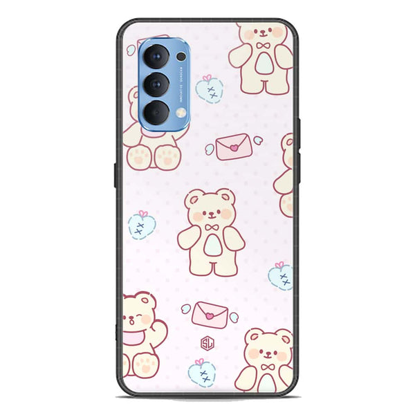 Cute Chic Series Soft Phone Case - Premium Glass Case - Design 3 - Oppo Reno 4