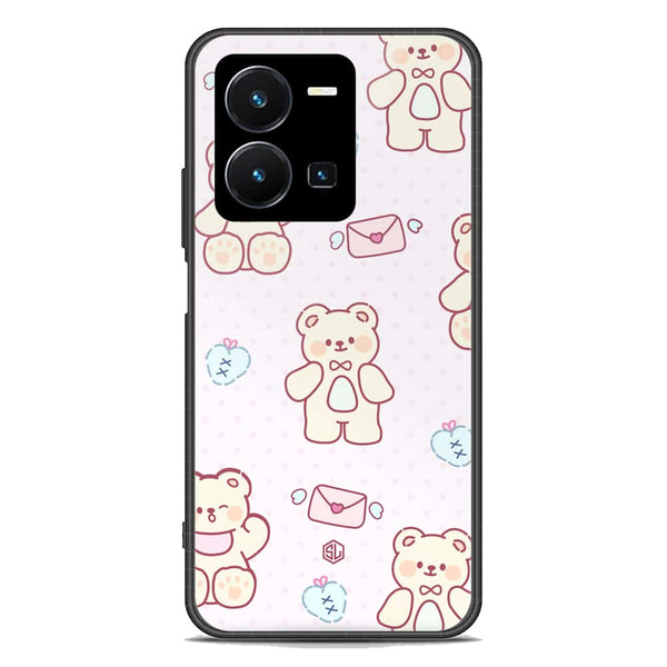 Cute Chic Series Soft Phone Case - Premium Glass Case - Design 3 - Vivo Y35