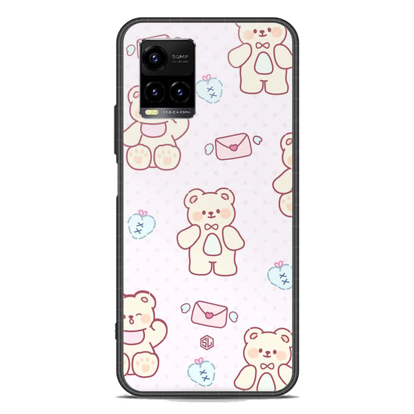 Cute Chic Series Soft Phone Case - Premium Glass Case - Design 3 - Vivo Y33s