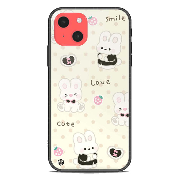 Cute Chic Series Soft Phone Case - Premium Glass Case - Design 4 - iPhone 13 Mini