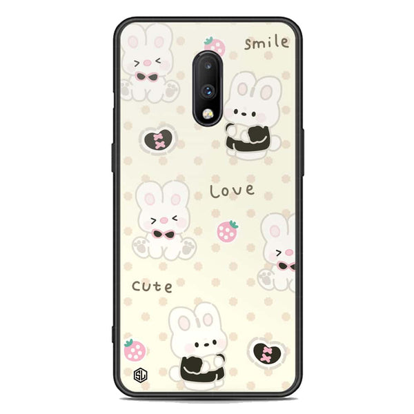 Cute Chic Series Soft Phone Case - Premium Glass Case - Design 4 - OnePlus 7