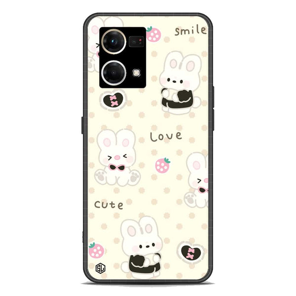 Cute Chic Series Soft Phone Case - Premium Glass Case - Design 4 - Oppo Reno 7 4G