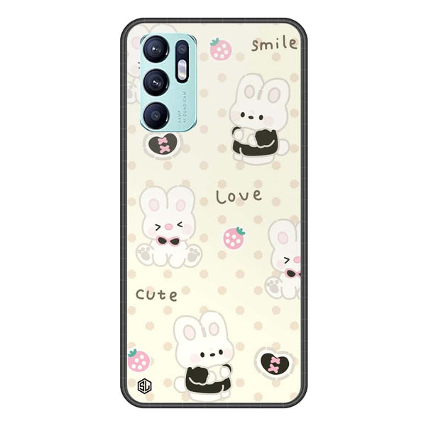 Cute Chic Series Soft Phone Case - Premium Glass Case - Design 4 - Oppo Reno 6