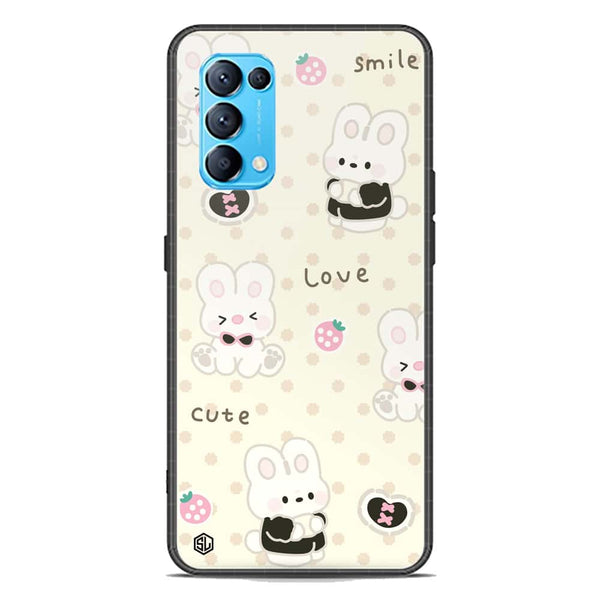 Cute Chic Series Soft Phone Case - Premium Glass Case - Design 4 - Oppo Reno 5 4G