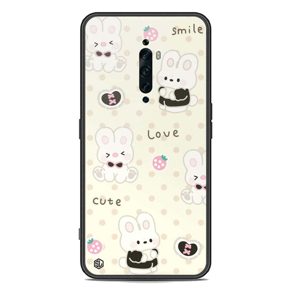 Cute Chic Series Soft Phone Case - Premium Glass Case - Design 4 - Oppo Reno 2F