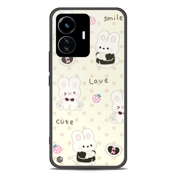 Cute Chic Series Soft Phone Case - Premium Glass Case - Design 4 - Vivo Y77 5G