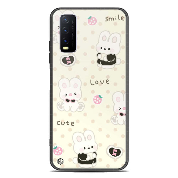 Cute Chic Series Soft Phone Case - Premium Glass Case - Design 4 - Vivo Y20i