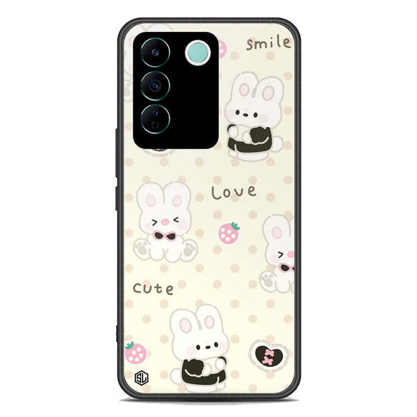 Cute Chic Series Soft Phone Case - Premium Glass Case - Design 4 - Vivo V27e