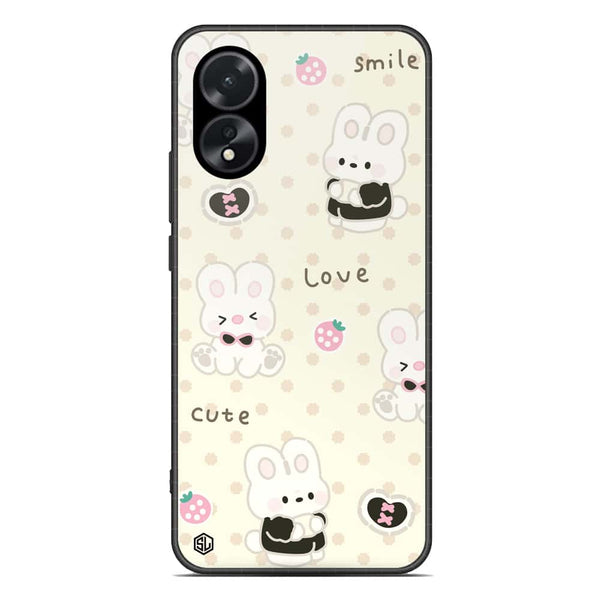 Cute Chic Series Soft Phone Case - Premium Glass Case - Design 4 - Oppo A38