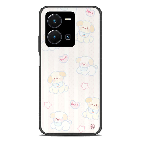 Cute Chic Series Soft Phone Case - Premium Glass Case - Design 5 - Vivo Y35