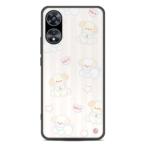 Cute Chic Series Soft Phone Case - Premium Glass Case - Design 5 - Oppo A58 4G