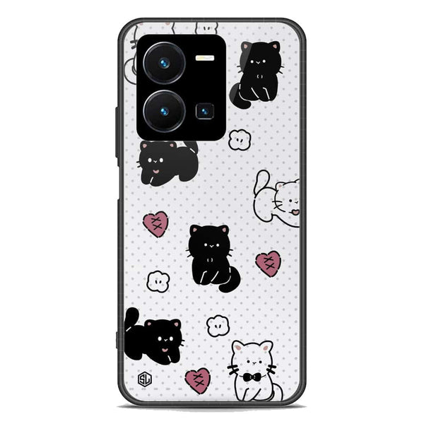 Cute Chic Series Soft Phone Case - Premium Glass Case - Design 6 - Vivo Y35