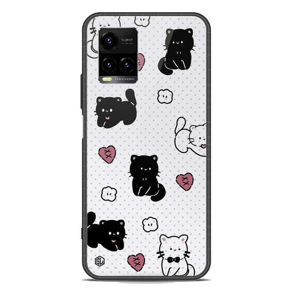 Cute Chic Series Soft Phone Case - Premium Glass Case - Design 6 - Vivo Y33s