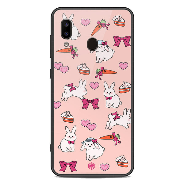 Cute Korean Design Series Soft Phone Case - Premium Glass Case - Design 1 - Samsung Galaxy A20