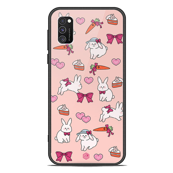 Cute Korean Design Series Soft Phone Case - Premium Glass Case - Design 1 - Samsung Galaxy A03s