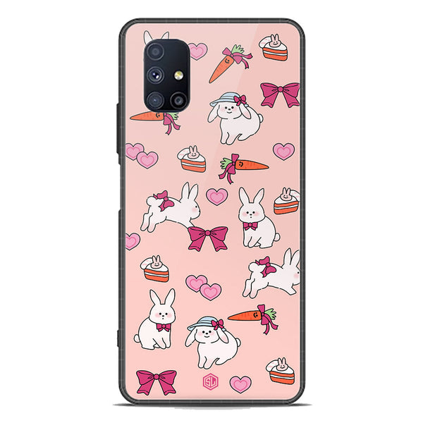 Cute Korean Design Series Soft Phone Case - Premium Glass Case - Design 1 - Samsung Galaxy M51