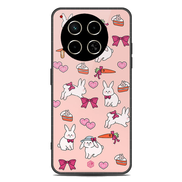 Cute Korean Design Series Soft Phone Case - Premium Glass Case - Design 1 - Tecno Camon 30