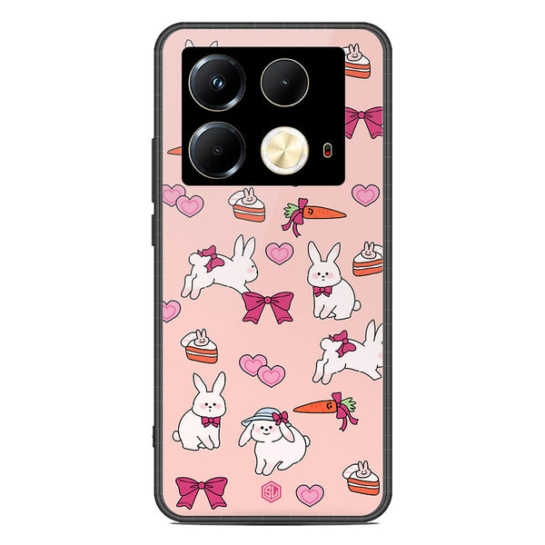 Cute Korean Design Series Soft Phone Case - Premium Glass Case - Design 1 - Infinix Note 40