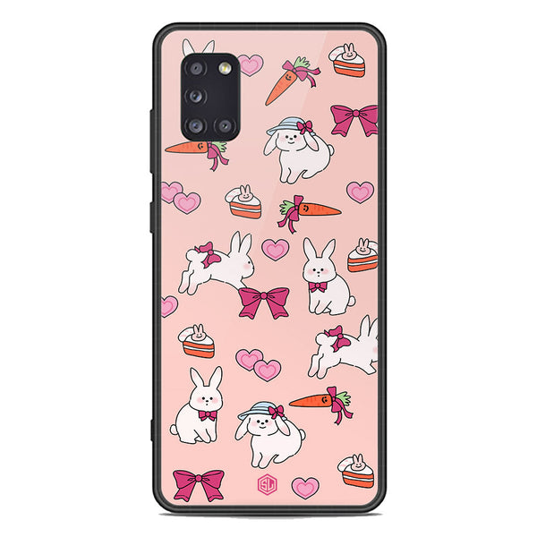 Cute Korean Design Series Soft Phone Case - Premium Glass Case - Design 1 - Samsung Galaxy A31