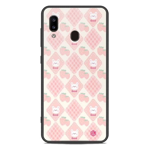 Cute Korean Design Series Soft Phone Case - Premium Glass Case - Design 3 - Samsung Galaxy A20