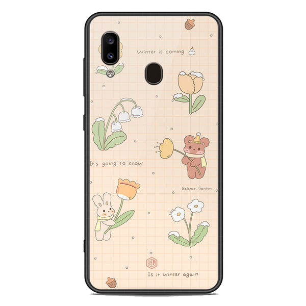 Cute Korean Design Series Soft Phone Case - Premium Glass Case - Design 4 - Samsung Galaxy A20