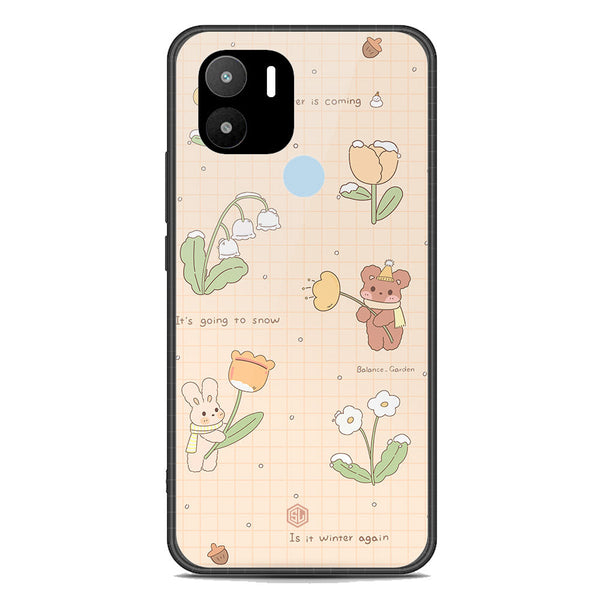 Cute Korean Design Series Soft Phone Case - Premium Glass Case - Design 4 - Xiaomi Redmi A1 Plus