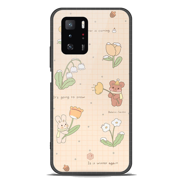 Cute Korean Design Series Soft Phone Case - Premium Glass Case - Design 4 - Xiaomi Poco X3 GT