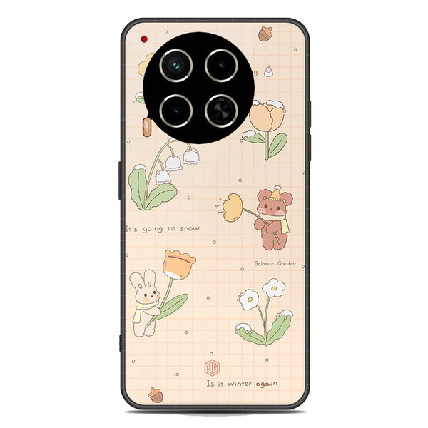 Cute Korean Design Series Soft Phone Case - Premium Glass Case - Design 4 - Tecno Camon 30