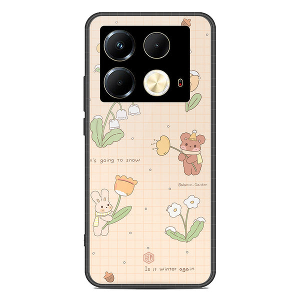 Cute Korean Design Series Soft Phone Case - Premium Glass Case - Design 4 - Infinix Note 40