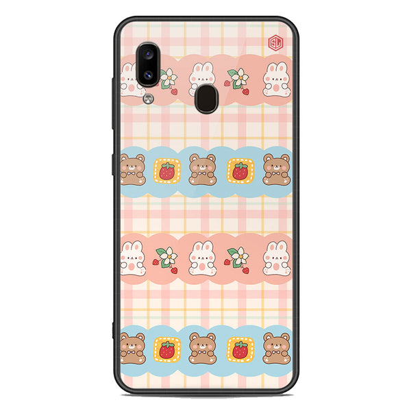 Cute Korean Design Series Soft Phone Case - Premium Glass Case - Design 5 - Samsung Galaxy A20