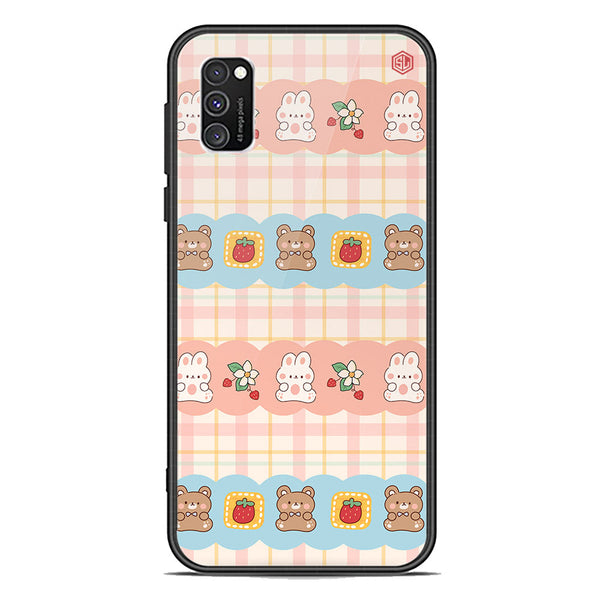 Cute Korean Design Series Soft Phone Case - Premium Glass Case - Design 5 - Samsung Galaxy A03s